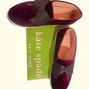 Kate Spade velvet slip-ons